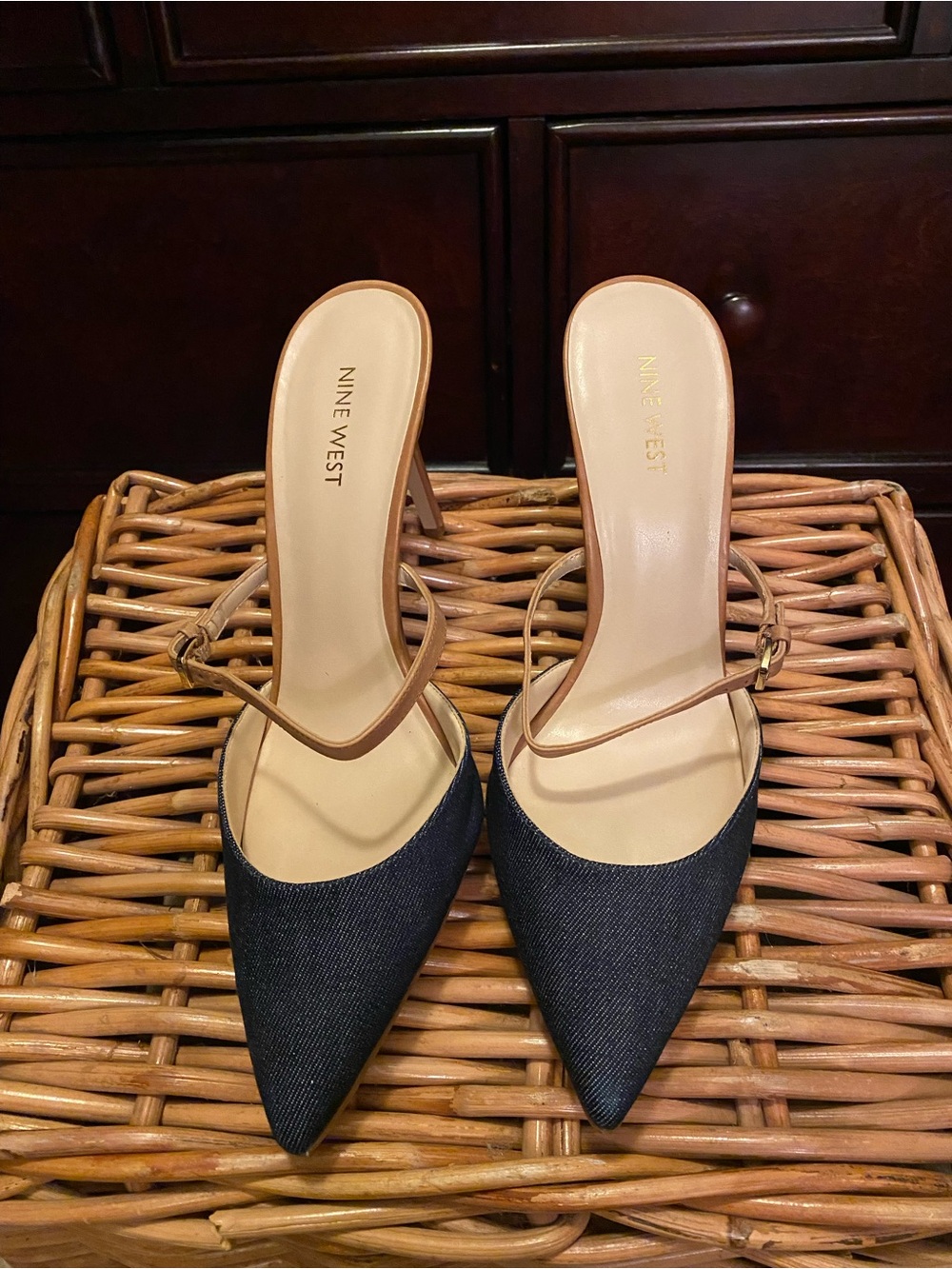 Nine West Navy Pointed Pumps